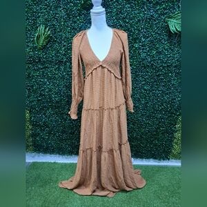 Elegant Tan Maxi Dress